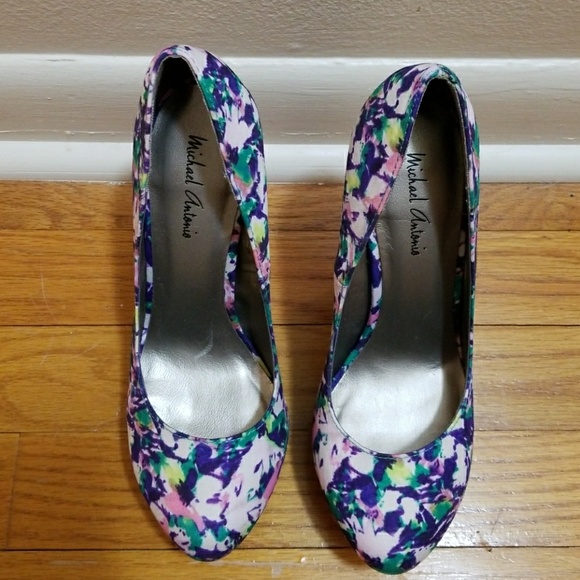 Michael Antonio floral print heels size 5.5 - Picture 2 of 4